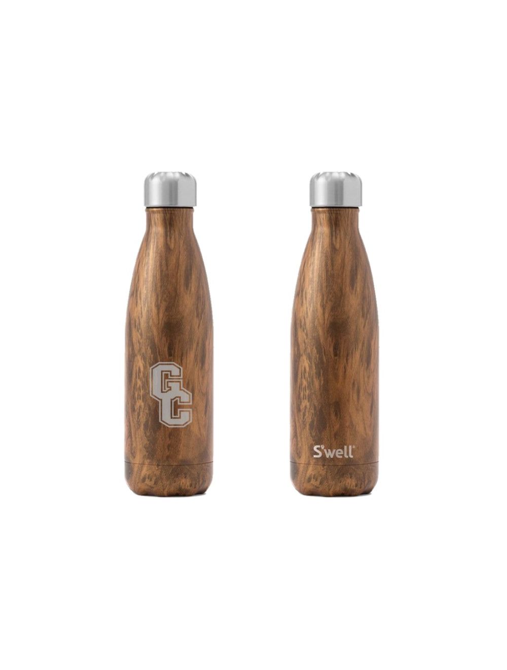 S'well Vacuum Insulated Stainless Steel Water Bottle, Teakwood, 17 oz