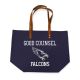 Navy Canvas Tote with leather straps