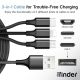 3 in 1 USB 10 ft Long Multi USB Cable